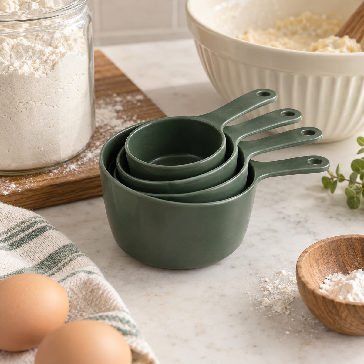 Everyday Measuring Cups in a home kitchen setting